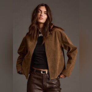 Twelfth & Tribe brown vegan suede jacket